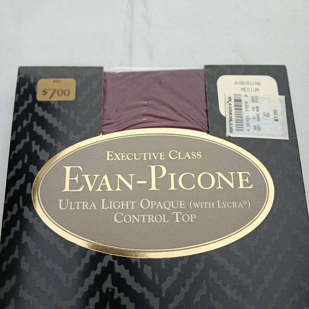 Evan Picone 3 Pair‎ Lot Opaque Pantyhose Medium Aubergine Wine Satiny NWT